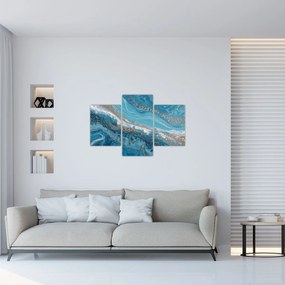 Kép - Világoskék márvány arannyal I. (90x60 cm)