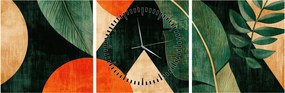 Kép - Geometrikus természeti minták II. (órával) (90x30 cm)