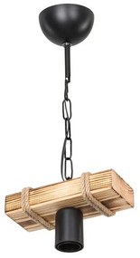 Fekete-natúr színű mennyezeti lámpa 10x20 cm – Squid Lighting