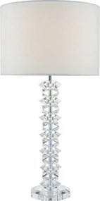DAR LIGHTING MIN4208 MINA Kristály Asztali lámpa Tejszínes, Csiszolt króm E27 IP20