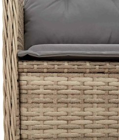 Kerti pad párnával 2 pcs Bézs Poli rattan