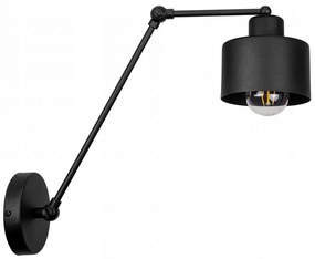 Glimex LAVOR hosszú karos állítható fekete fali lámpa 1x E27 + ajándék LED izzó