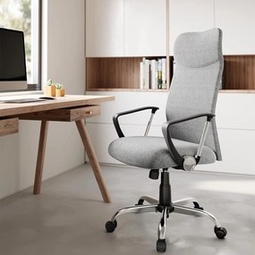Ergonomikus irodai forgószék párnázott ülőfelülettel, hintamechanikával, állítható magassággal, 120 kg teherbírással, szürke