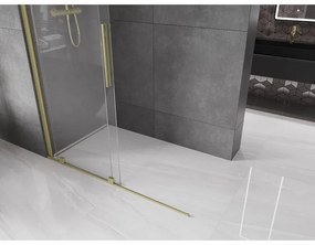 Mexen Velar, nyílásba tolóajtó Walk-In típusú 160 cm, 8 mm átlátszó üveg, arany matt, 871-160-000-03-55