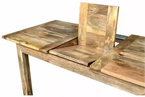 HINA 180x90 cm kinyitható étkezőasztal, tömör mangófa