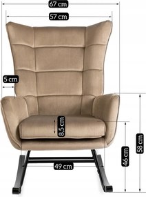 Hintafotel bézs bársony kárpittal – JACKSON