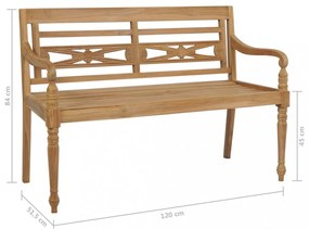 tömör tíkfa Batavia pad királykék párnával 120 cm