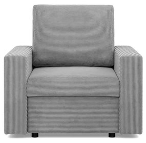 Zeus fotel, egyenes kartámasz, kordbársony, bonell töltet, szürke