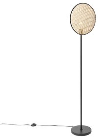 Rusztikus állólámpa fekete rattánnal 35 cm - Kata