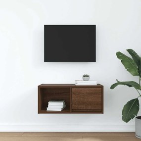 barna tölgy színű szerelt fa TV-szekrény 60x31x25,5 cm