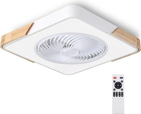 Brilagi-LED Dimmelhető ventilátoros lámpa LED/30W/230V 3000-6500K fehér/tölgy + távirányító