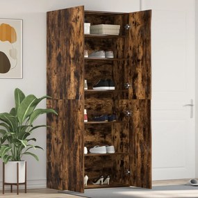 Cipőtartó Füstölt Tölgy 80x35,5x180 cm Műszaki Fa