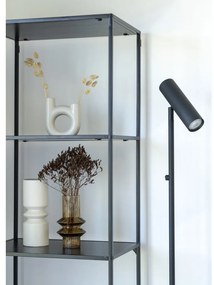 Vita polc 5 polccal, fekete, fekete kerettel, 51x36x170 cm
