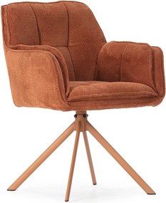 Terrakotta színű kárpitozott étkezőfotel szett 2 db-os Keiko – Marckeric