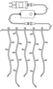 Nedis WIFILXC04W250 - LED Karácsonyi függöny 240xLED/11 funkció 8m IP65 Wi-Fi Tuya