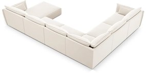 Bézs bársony sarokkanapé (bal oldali-U alakú) Vanda – Mazzini Sofas