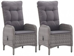 3 részes szürke polyrattan és üveg kerti étkezőgarnitúra