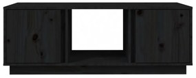 fekete tömör fenyőfa dohányzóasztal 110x50x40 cm