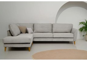 Világosszürke kordbársony sarokkanapé (bal oldali) Paris – Scandic