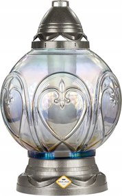 gömb nagy kerek mécses XL XXL üveg grafit 32cm Ezüst