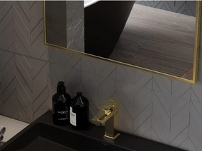 Mexen Loft téglalap alakú fürdőszobai tükör 80 x 60 cm, arany keret - 9852-080-060-000-50