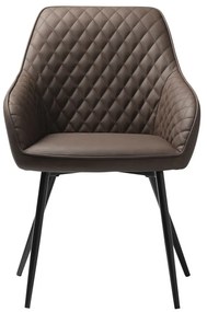 Barna kárpitozott karfás étkezőfotel Milton – Unique Furniture