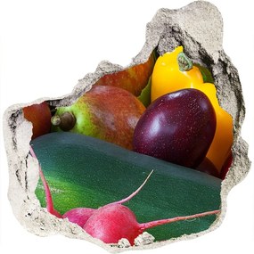 3d lyuk fal dekoráció Gyümölcsök és zöldségek nd-p-80504803