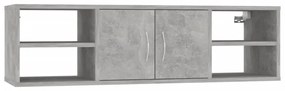 betonszürke szerelt fa fali polc 102 x 30 x 29 cm