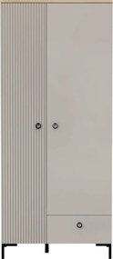Szekrény, szürkésbarna Taupe/silverjack tölgy, DOMCA 2D1S