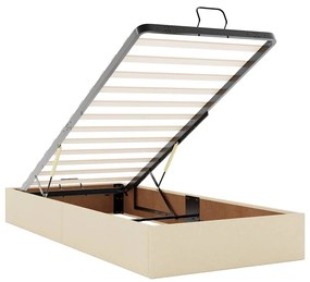 Ottomán ágykeret matrac nélkül krém 80x200 cm szövet