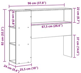 tömör fenyőfa fejtámla tárolóval 90 cm