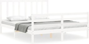 vidaXL fehér tömör fenyőfa ágy matrac nélkül 160 x 200 cm