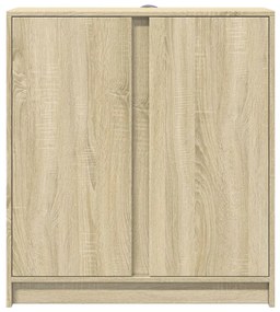 sonoma tölgy szerelt fa tálalószekrény LED-del 77 x 34 x 85 cm