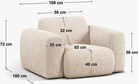 Bézs buklé fotel Molino – Micadoni Home