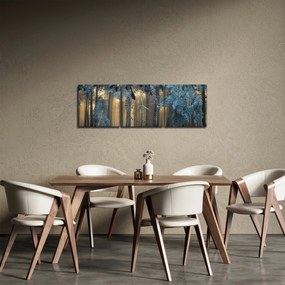 A havas erdő képe (órával) (90x30 cm)
