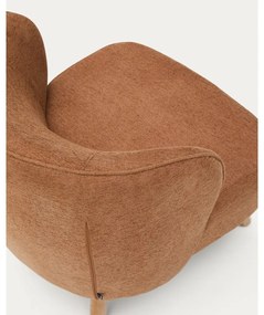 Terrakotta színű zsenília fotel Ulit – Kave Home