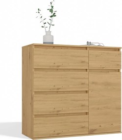 1D5S komód 100x40x93 cm, tölgy