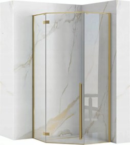 Zuhanykabin 90x90 Ötszögletű Sarok Arany Szálcsiszolt Rea Diamond