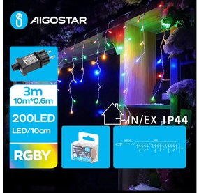 Aigostar B.V. Aigostar - LED Karácsonyi kültéri lánc 200xLED/8 funkció 13x0,6m IP44 többszínű AI1415