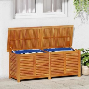 vidaXL tömör akácfa kerti tárolóláda zsaluval 150 x 50 x 56 cm