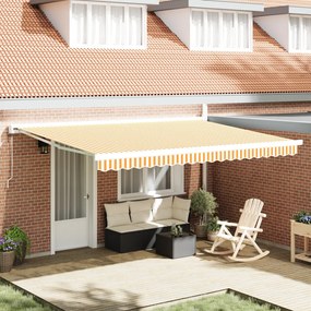 Automatikus Behúzható Napellenző Narancs és Fehér 450x300 cm