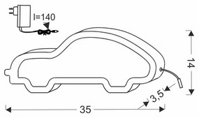 Rózsaszín gyerek éjjelilámpa Car – Candellux Lighting