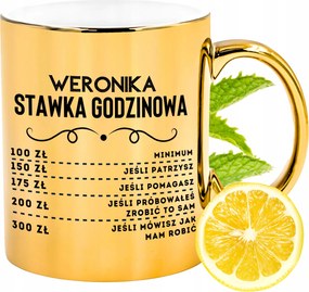 Prémium Arany Csillogó Bögre Veronika Ajándék Nyomtatott Fotóval