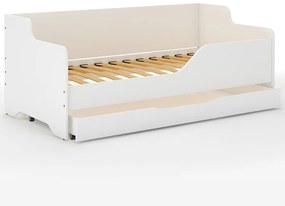 LILU Fehér gyerekágy háttámlával 160 x 80 cm - Dinoszauruszok