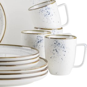 Mäser 16 részes edénykészlet Pintar White kékpöttyös