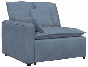 kék moduláris kanapé karfás végmodul párnákkal 100 cm