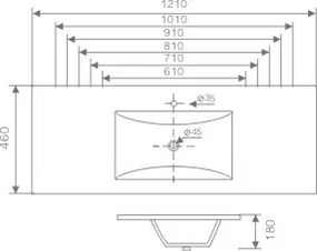 Lava beépíthető mosdó 61 x 46 cm