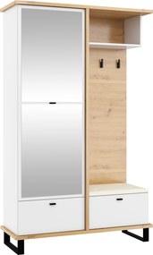 Előszoba szekrény Cross CRO-14 artisan/fehér/BÉZS