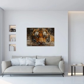 Kép - Portré egy tigris a vízben (90x60 cm)