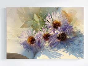 Canvas Vászonkép Virágok Margaréták Vintage Akvarell Könyv 60 x 40